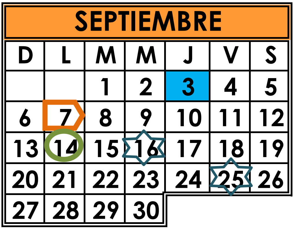 Actividades Académicas en Bachillerato Cuatrimestral del mes Septiembre 2026